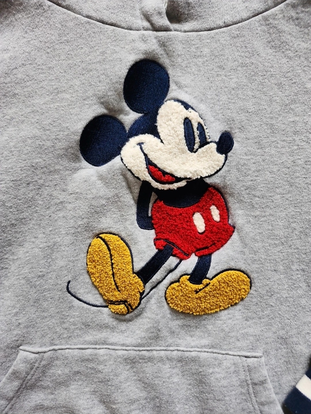 Disney Parks Mickey Mouse Embroidered Varsity Hoodie Gray Youth XL - Picture 2 of 10